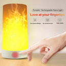 LED Flame Effect Light USB Rechargeable Table Lamp with Remote Dimmable`