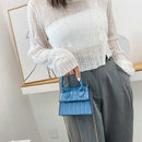 Women Mini Totes Handbag Solid PU Crossbody Chain Purse Shoulder Top-handle Bags