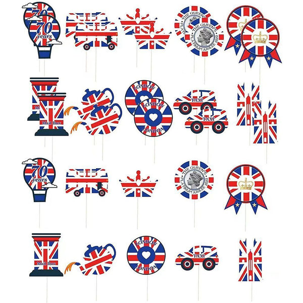 Decorations 70th Anniversary Queen Elizabeth Platinum Jubilee Cake Toppers