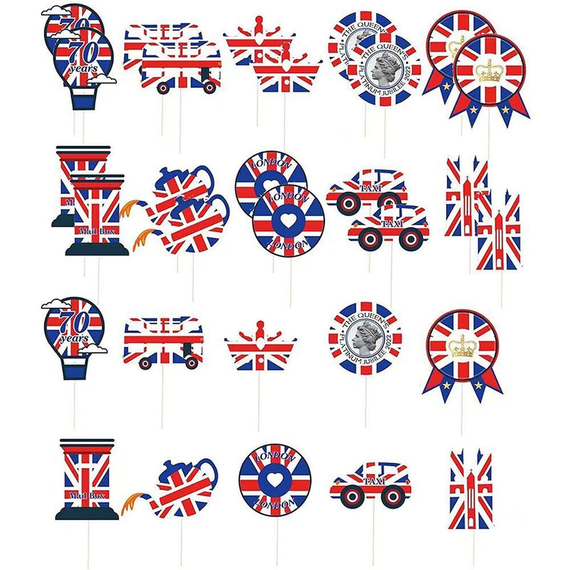 Decorations 70th Anniversary Queen Elizabeth Platinum Jubilee Cake Toppers