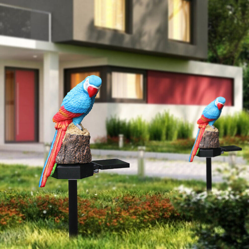 LED Solar Lights Parrot Waterproof Lawn Stakes Lamps Garden Decor (Blue) Newly