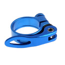 34.9mm MTB Bike Cycling Saddle Seat Post Clamp Quick Release QR Style Blue Newly