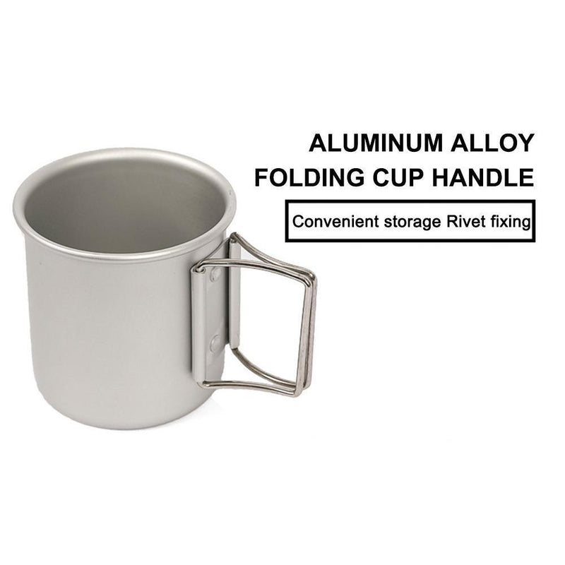 Mountainhiker 300ml Camping Water Cups Foldable Handle Outdoor Tea Mug (Black)