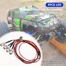 For 1/12 1/18 1/10 1/8 Axial Scx10 Traxxas Hpi RC Cars 5mm 4 LED Light Kits