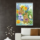 Spring Rabbit 5D DIY Full Round Diamond Painting Mosaic Canvas Cute Picture Gift