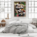 DIY Santa Claus Full Round Diamond Painting Wall Crafts Home Decoration Pictu