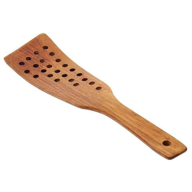 Wooden Wok Shovel cooking Spoon Non Stick Wood Long Kitchen Spatula Rice I6L5