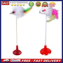 2pcs Funny Cat Toys Elastic Feather False Mouse Bottom Sucker for Pets Mous