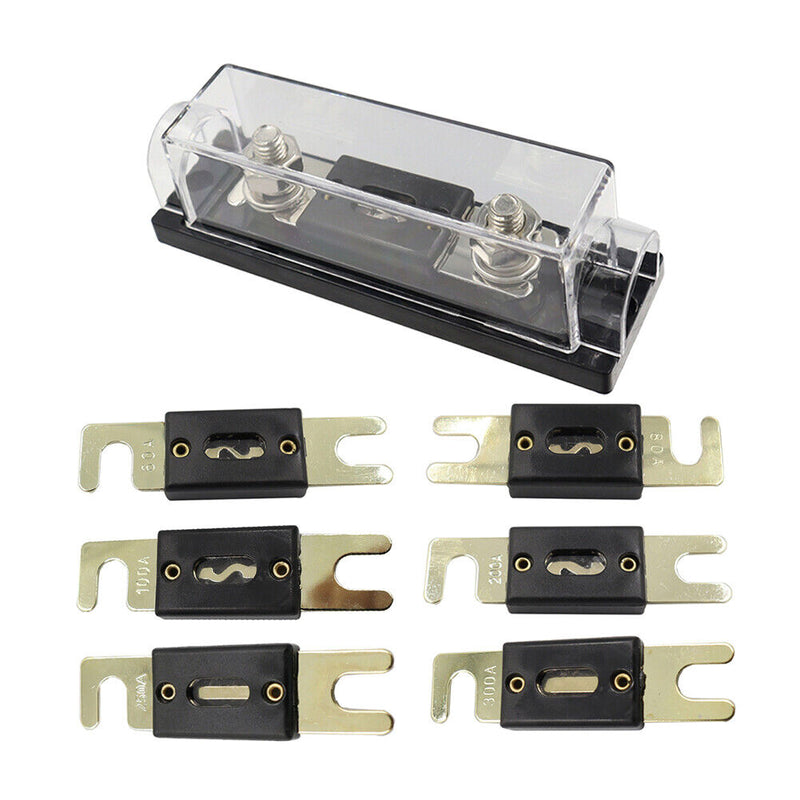 Car Audio Fuse Holder Transparent Cover Car Fuse Box for Automotive Boat Marine