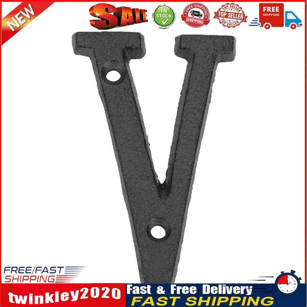 Metal Letters Cast Iron House Sign Doorplate DIY Cafe Wall Decoration (V) Newly