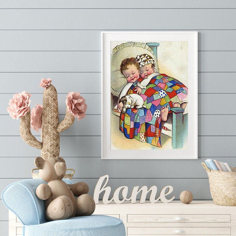 Handmade Sleeping Baby 5D DIY Full Round Drill Drawing Kit Diamond Painting Gift