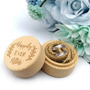 Rustic Wood Engagement Wedding Ring Box Personalized Storage Holder with Linen