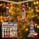 6pcs Wooden Dog Pendant for Christmas Tree Household Wall Door Hanging Artw