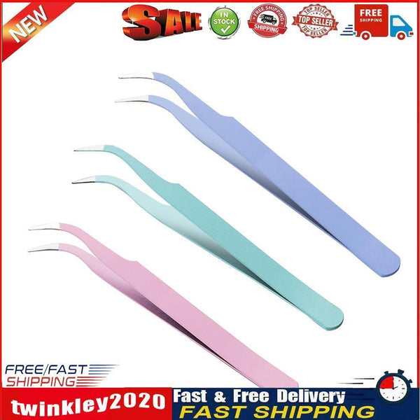 3pcs Diamond Painting Stainless Steel Tweezers Set DIY Tools (Elbow) Newly