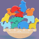 Montessori Toys Wooden Animals Balance Blocks Game Puzzle Stacker Building
