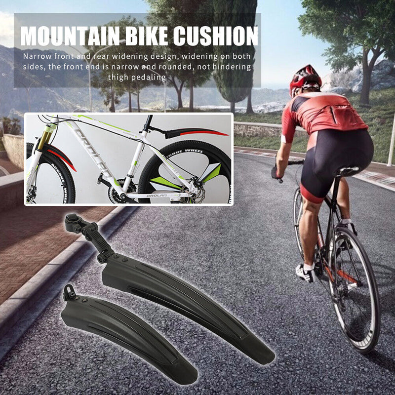 2pcs Mountain Bicycle Splash Fender Guard Bike Rear Front Mudguard (Black) Newly