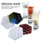 DIY Art Coaster Hexagon Stripe Crystal Mold Tray Mould Table Mat Coasters