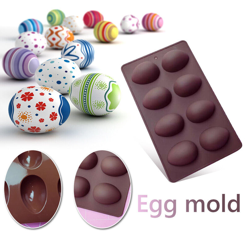 Silicone Baking Molds Easter Eggs Shape Chocolate Muffin Mousse Cake DIY Mo