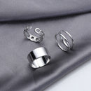 Finger Accessories Geometry Circular Rings Set Gothic Punk Stack Plain Band