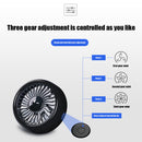 Car Fan 3-Speed 7-Blade USB Air Vent Clip Fan for 12V 24V Vehicle (Black)