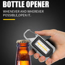 COB LED Mini Keychain Flashlight Torch 7 Modes Waterproof Camping Survival Light
