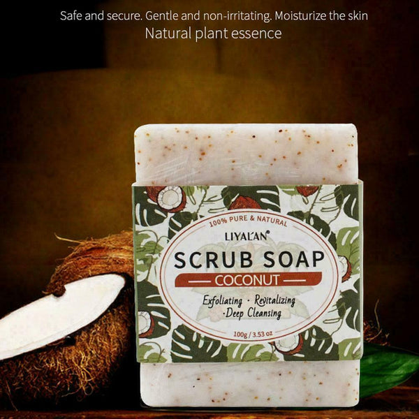 Coconut Scrub Soap Gently Softens Cuticles And Rejuvenates Cleansing Body A9M2