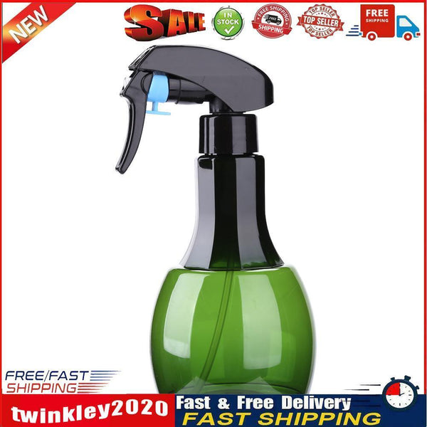 400ml Plastic Transparent Spray Bottle Empty Haircut Mist Sprayer (Green) Newly