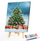 Hand Painted Oil Paint By Numbers Christmas Tree Digital Drawing On Home Canvas