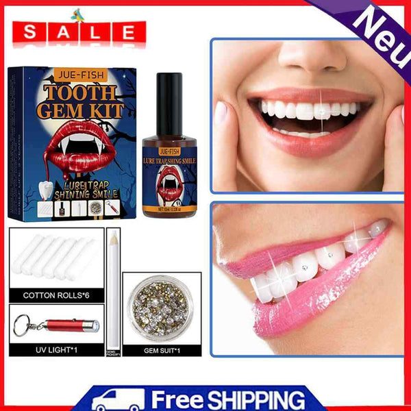 DIY Tooth Jewelry Gems Kit Sturdy Dental Drill Set Box for Halloween Decoration