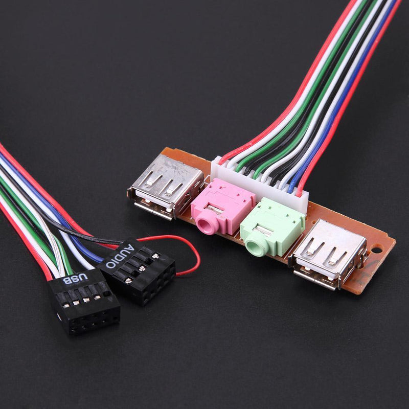 PC Computer Case Front Panel USB Audio Port Mic Earphone Cable