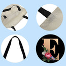 Alphabet flowers Printed Shoulder Shopping Bag Casual Large Tote Handbag E