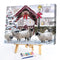 Frameless Oil Paint By Numbers DIY Snow Sheep Picture Craft Room Decoration Kit