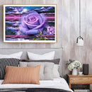 Purple Flower Mosaic Diamond Painting Drawing Full Round Drill DIY Art Handcraft