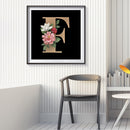 5D DIY Diamond Painting Flower Letter F Full Round Drill Mosaic Home Decoration