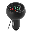 3 in 1 12/24V Car Car LED Digital Voltmeter Meter + Thermometer + USB Charging