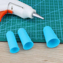 Anti-slip Hot Glue Gun Finger Caps Silicone Finger Cover Sleeve (Blue 3pcs)