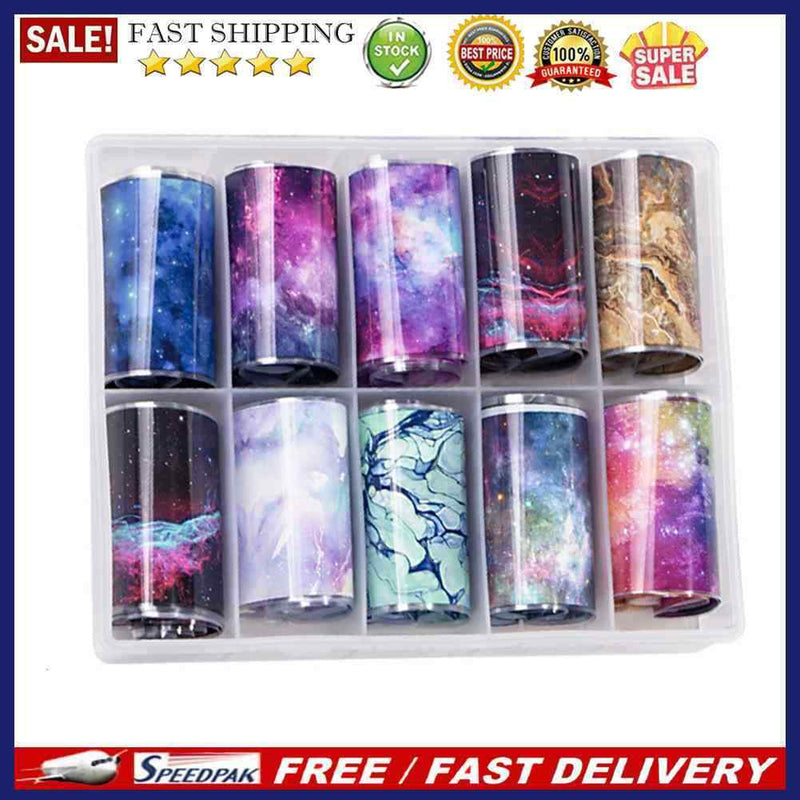 Holographic Nail Art Transfer Stickers Paper Starry Sky Nail Stickers Decorat