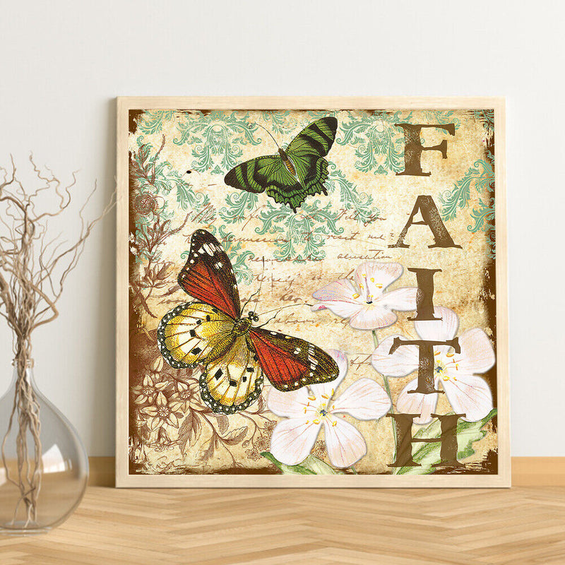 Frameless Oil Paint By Numbers DIY Butterfly Picture Craft Kits for Bedroom