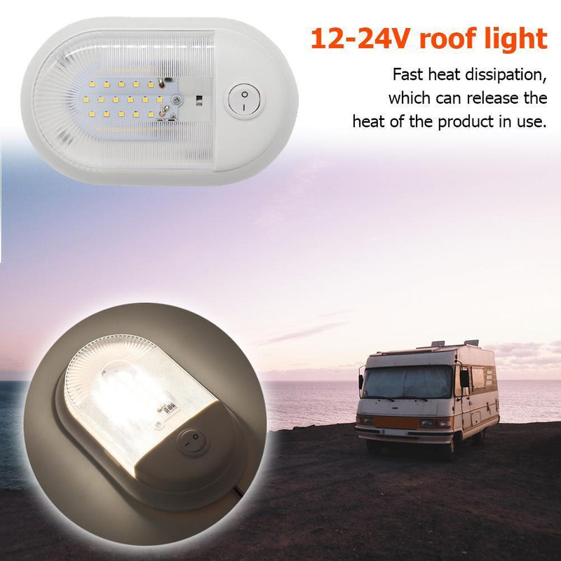 24 LED Ceiling Dome Light 12V/24V with On/Off Switch for RV Marine Yacht Camper