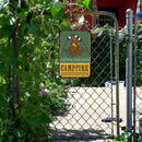 20x30cm Campfire Barbe Print Rectangular Metal Retro Tin Drawing Flat Style