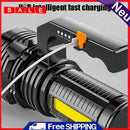 Handheld LED + COB Flashlight USB Rechargeable Outdoor Patrol Sidesli