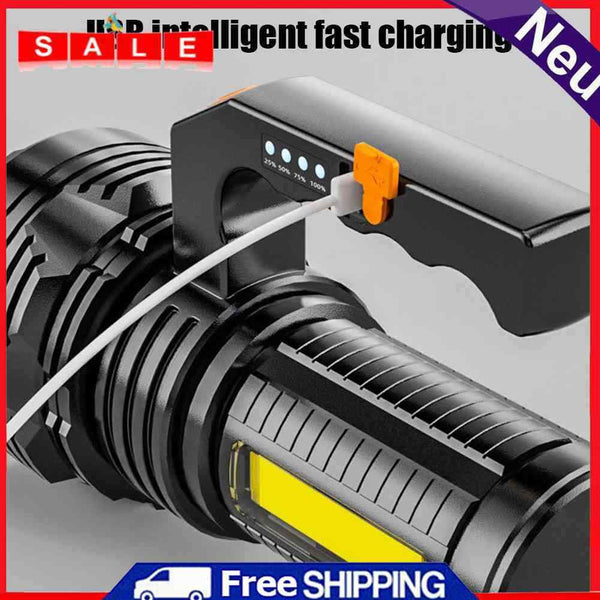 Handheld LED + COB Flashlight USB Rechargeable Outdoor Patrol Sidesli