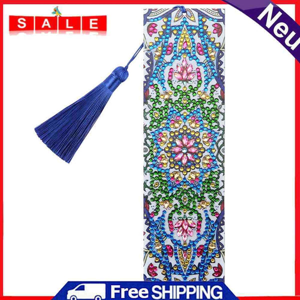 DIY Mandala Special Shape Diamond Painting Creative Leather Tassel Bookmark Gift