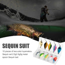 10pcs Metal Spoon Fishing Lures Artificial Sequins Baits for Bass (5.5g) Newly