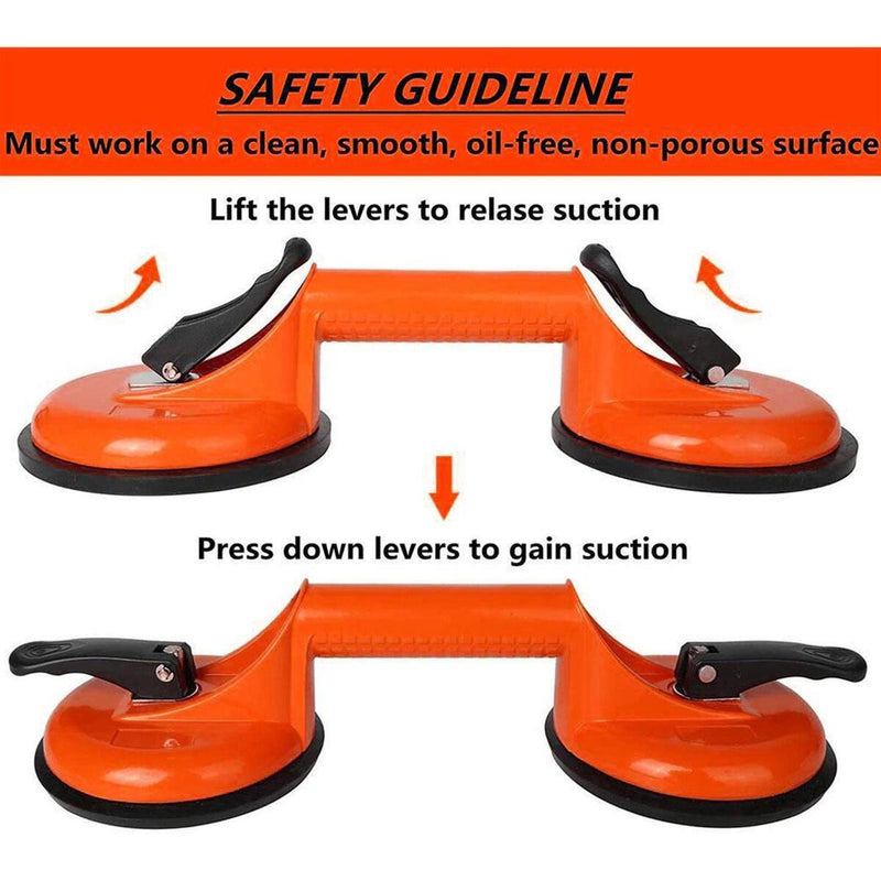 Glass Sucker Cup Heavy Duty Aluminum Alloy Rubber Vacuum Plate Handle Lifter/