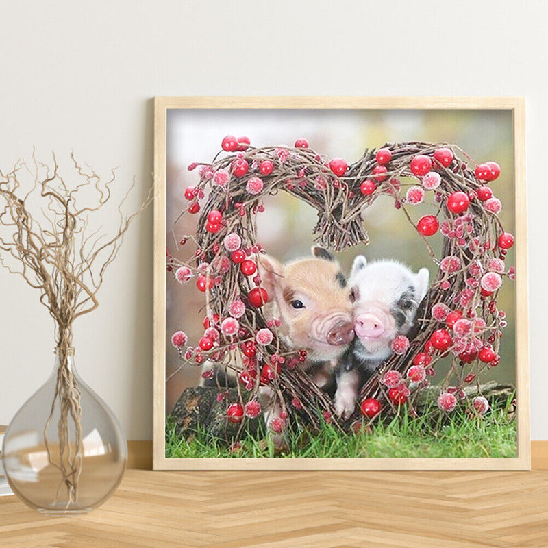 Full Embroidery Set Cross Stitch Needlework Kit 11CT Piggy Love Artwork DIY