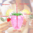 Strawberry Straw Cup-Leakproof Plastic Drinking Water Bottle Clear (2)