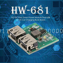 HW-681 DC-DC Step Down Power Module Dual USB 5V 3A Car Charging Buck Board