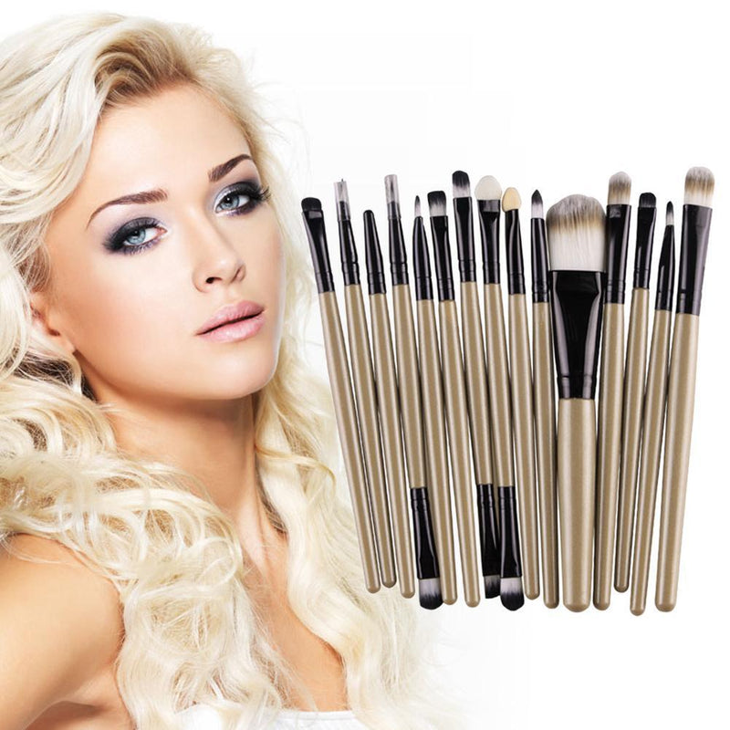 15pcs Eyeshadow Makup Brushes Tool Eye Powder Brush Set?Brown Black? Newly