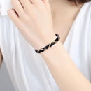 Unisex Magnetic Bracelet Dragon Pattern Detachable Energy Bracelet (Black)